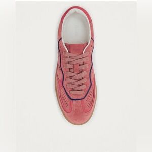 ALOHAS Pink Suede Sneakers with Navy Trim